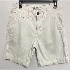 American Eagle Classic Shorts Men's 30 Chino khaki White Beach Preppy